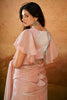 Precious Baby Pink Ruffles Organza Ready To Wear Saree With Blouse