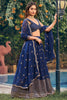 Alluring Navy Blue Sequins Georgette Wedding Wear Lehenga Choli