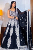 Stunning Black Thread Embroidery Georgette Wedding Wear Lehenga Choli