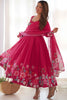 Pretty Pink Floral Printed Organza Traditional Anarkali Suit