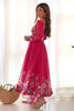 Pretty Pink Floral Printed Organza Traditional Anarkali Suit