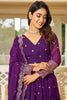 Charming Purple Sequins Work Georgette Reception Wear Lehenga Choli