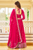 Fascinating Pink Sequins Work Georgette Wedding Wear Lehenga Choli