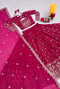 Beautiful Rani Pink Embroidered Georgette Wedding Wear Lehenga Choli