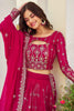 Beautiful Rani Pink Embroidered Georgette Wedding Wear Lehenga Choli