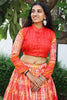 Awesome Red Printed Tussar Silk Event Wear Lehenga Choli