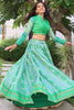 Marvelous Teal Green Printed Tussar Silk Function Wear Lehenga Choli