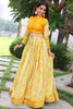 Ravishing Mustard Printed Tussar Silk Haldi Wear Lehenga Choli