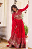 Amazing Red Embroidered Georgette Wedding Wear Lehenga Choli