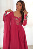 Pretty Pink Floral Printed Organza Traditional Anarkali Suit