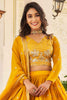 Beautiful Yellow Embroidered Georgette Haldi Wear Lehenga Choli