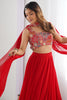 Captivating Red Georgette Party Wear Lehenga Choli With Dupatta