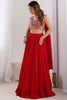 Captivating Red Georgette Party Wear Lehenga Choli With Dupatta