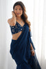 Alluring Teal Blue Sequins Ready To Wear Georgette Sharara Saree