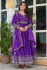 Dazzling Purple Sequins Work Silk Event Wear Gown With Dupatta