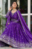 Dazzling Purple Sequins Work Silk Event Wear Gown With Dupatta
