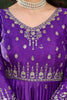 Dazzling Purple Sequins Work Silk Event Wear Gown With Dupatta