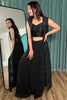 Surprising Black Sequins Georgette Party Wear Skirt Choli With Koti