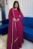 Delightful Rani Pink Georgette Anarkali Gown With Dupatta
