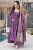 Wonderful Purple Chanderi Silk Anarkali Suit With Banarasi Dupatta