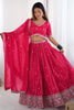 Fantastic Pink Sequins Work Silk Event Wear Lehenga Choli With Dupatta