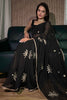 Wonderful Black Zari Embroidery Work Georgette Party Wear Saree