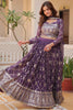 Marvelous Purple Embroidered Georgette Wedding Lehenga Choli