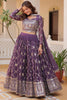 Marvelous Purple Embroidered Georgette Wedding Lehenga Choli