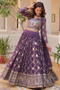 Marvelous Purple Embroidered Georgette Wedding Lehenga Choli