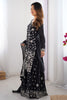 Dazzling Black Sequins Georgette Event Wear Sharara Suit With Dupatta