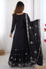 Dazzling Black Sequins Georgette Event Wear Sharara Suit With Dupatta