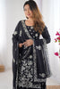 Dazzling Black Sequins Georgette Event Wear Sharara Suit With Dupatta