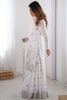 Stunning White Sequins Georgette Function Wear Sharara Suit With Dupatta