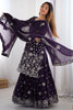 Pretty Purple Sequins Georgette Festival Wear Sharara Suit With Dupatta
