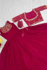 Delightful Rani Pink Embroidered Georgette Gown With Jacket