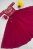 Delightful Rani Pink Embroidered Georgette Gown With Jacket