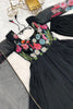 Stunning Black Floral Printed Organza Silk Event Wear Anarkali Suit