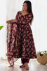 Attractive Maroon Floral Printed Georgette Event Wear Anarkali Gown