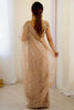 Glorious Golden Sequins Net Reception Wear Saree With Blouse