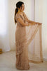 Glorious Golden Sequins Net Reception Wear Saree With Blouse
