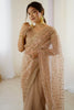 Glorious Golden Sequins Net Reception Wear Saree With Blouse