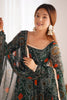 Incredible Green Bandhej Printed Georgette Casual Wear Anarkali Suit