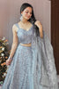 Alluring Grey Sequins Work Silk Party Wear Lehenga Choli