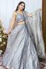 Alluring Grey Sequins Work Silk Party Wear Lehenga Choli