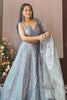 Alluring Grey Sequins Work Silk Party Wear Lehenga Choli