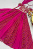 Tantalizing Rani Pink Bandhej Print Georgette Gown With Dupatta