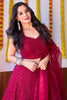 Lovely Maroon Sequins Georgette Reception Lehenga Choli With Dupatta
