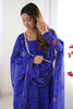 Amazing Royal Blue Bandhej Printed Georgette Event Wear Anarkali Suit