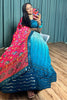 Lovely Blue Sequins Work Silk Event Wear Lehenga Choli With Dupatta