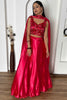 Alluring Pink Sequins Satin Party Wear Lehenga Choli With Dupatta